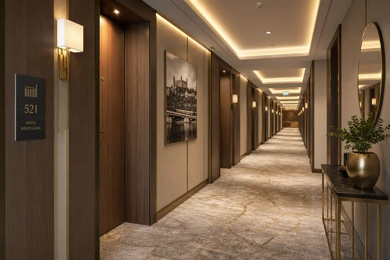 Elegant hotel corridor