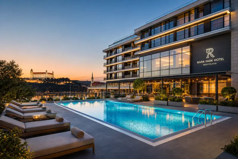 Hotel complex with swimming pool