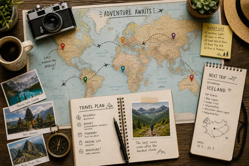 Travel map and trip planning