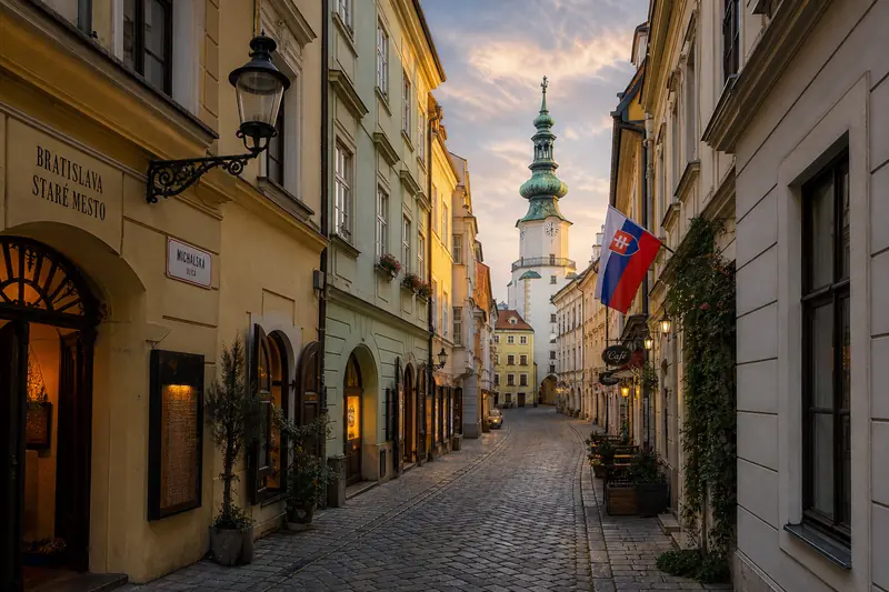 Old Town of Bratislava with historic streets